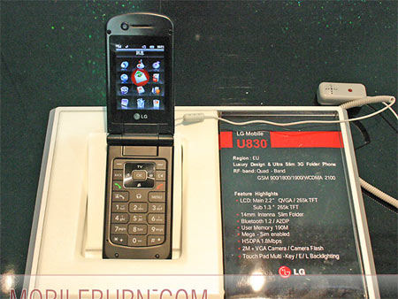 190MB内存QVGA屏 3G巧克力LG-U830曝光 190MB内存QVGA屏 3G巧克力LG-U830曝光
